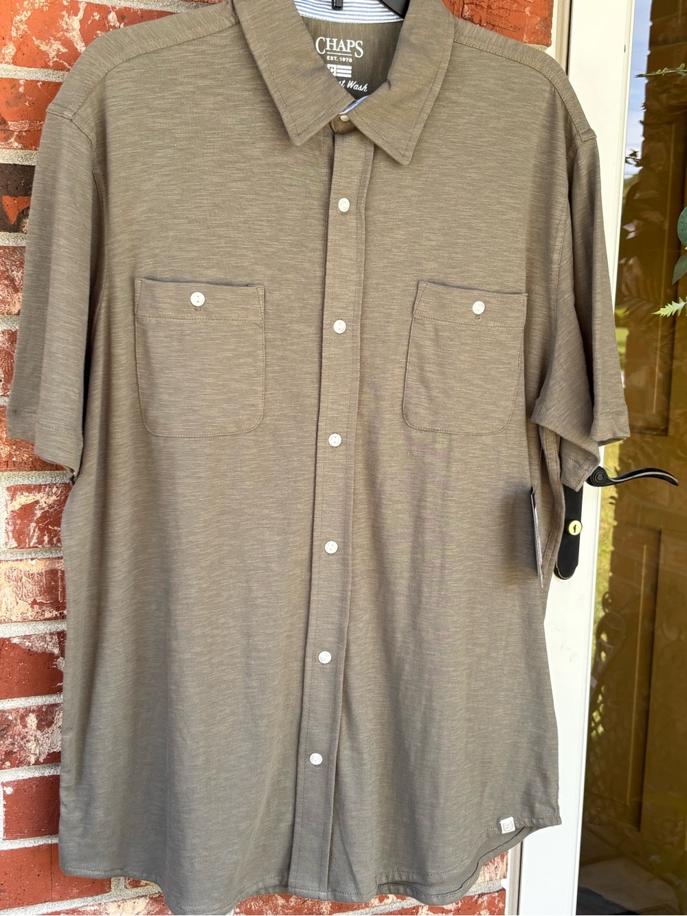 Chaps Men's Casual Olive Shirt